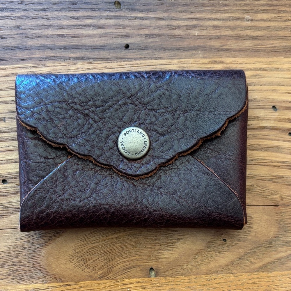 Portland Leather Mini Daisy Wallet Coldbrew NWOT